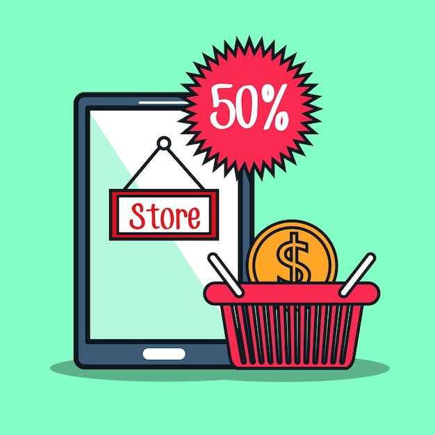 Vector electronic commerce marketing icon