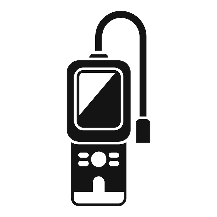 Vector electronic device measuring gas leaks with digital display and sensor