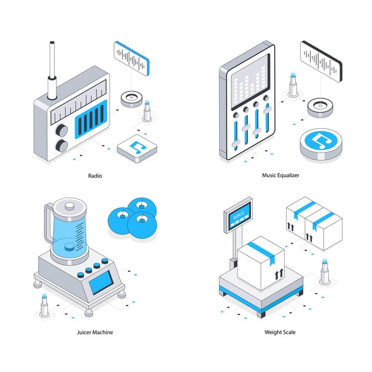 Vector electronic devices vector isometric illustration eps 10 file set 6