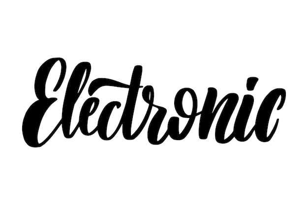 Electronic lettering Handwritten stock lettering typography Vector