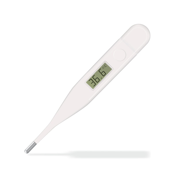 Electronic modern thermometer isolated on white fever diagnostic and healthcare concept vector