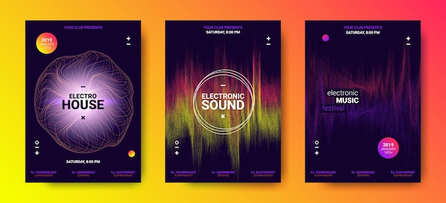 Vector electronic music covers set