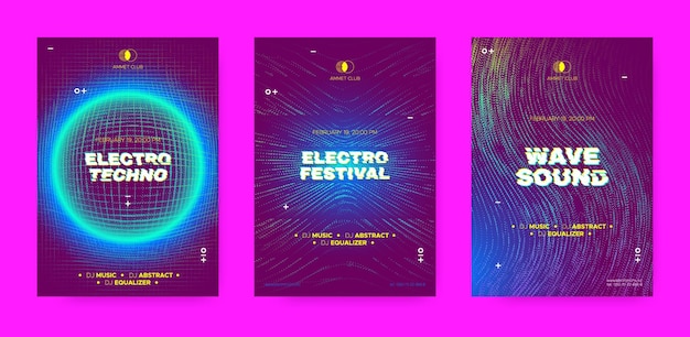 Vector electronic music covers set