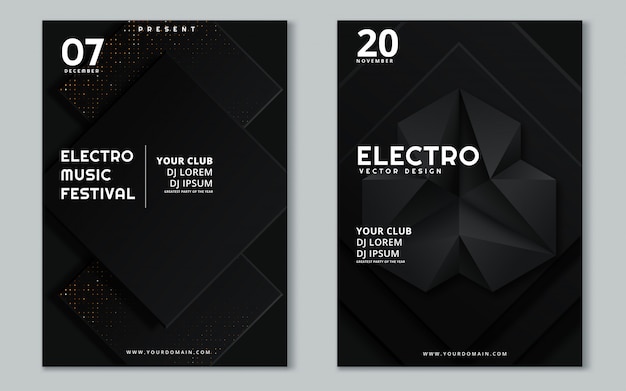 Electronic music fest and electro summer wave poster.