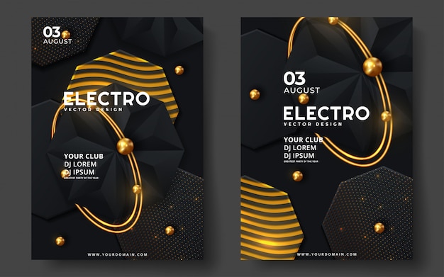 Electronic music festival. Modern poster or flyer template design