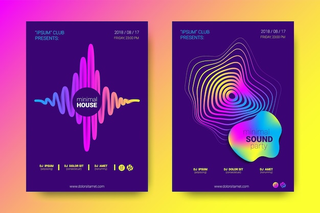 Electronic music posters set