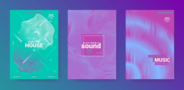 Electronic music posters set