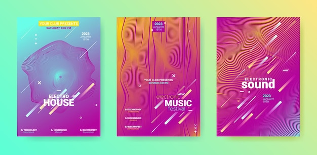 Electronic music posters set