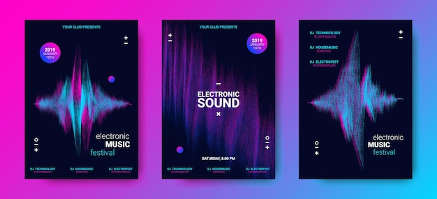 Electronic music posters set