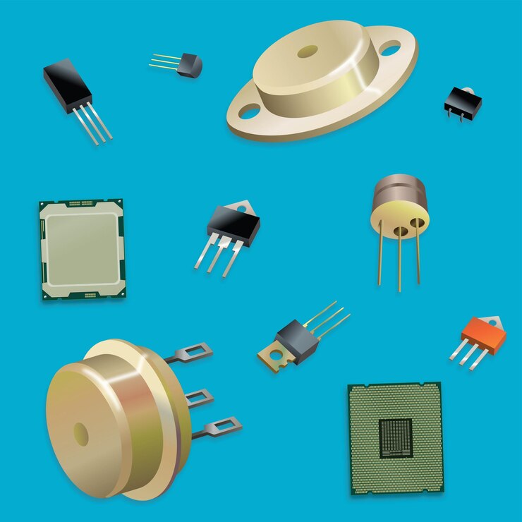 Vector electronic parts chips microchips