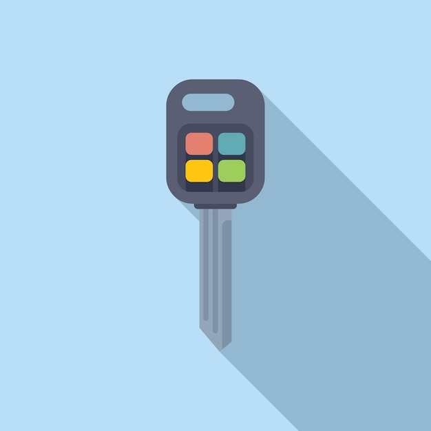 Electronic smart key icon flat vector Access security