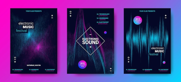 Vector electronic sound poster for dance event