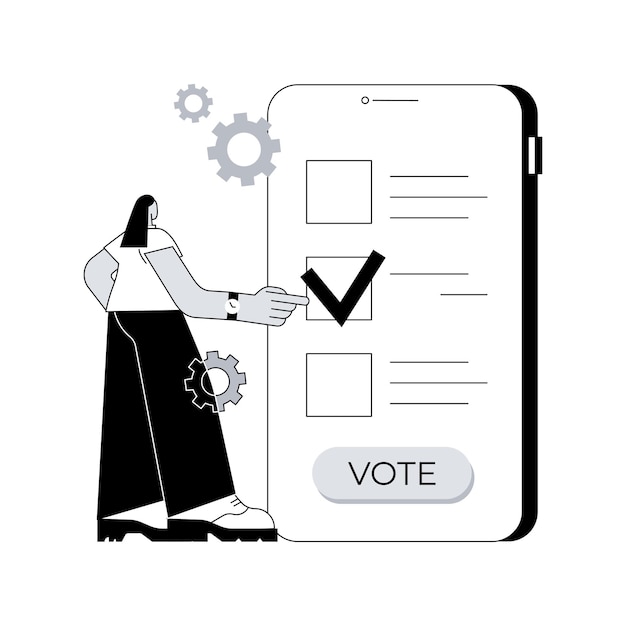 Illustrazione vettoriale del concetto astratto di voto elettronico