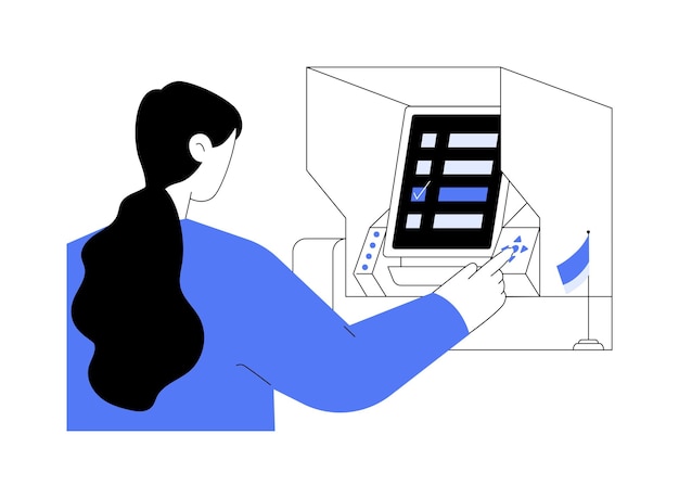 Electronic voting machine abstract concept vector illustration