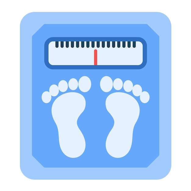 Electronic Weight Scale Flat Illustration