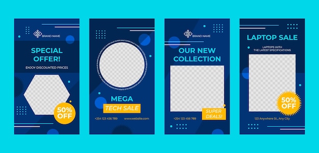 Vector electronics store  instagram stories template