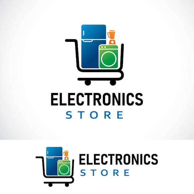 electronics store logo design template