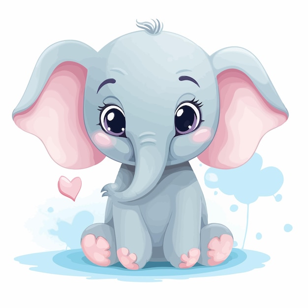 Elefant schattige vector