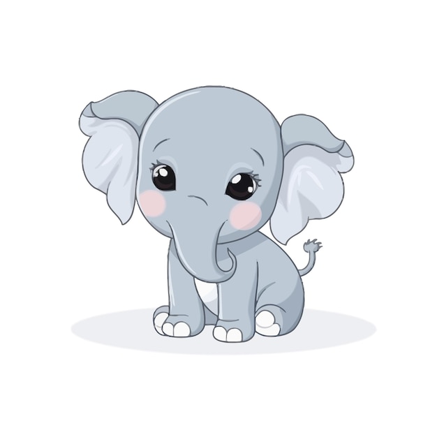 Elefant schattige vector