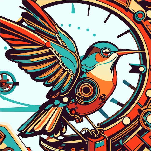 Elegance in Every Gear Clockwork Hummingbird Design