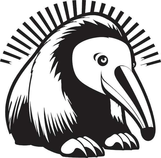 Vector elegance in simplicity black anteater vector symbol modern black anteater a logo of strength and gr