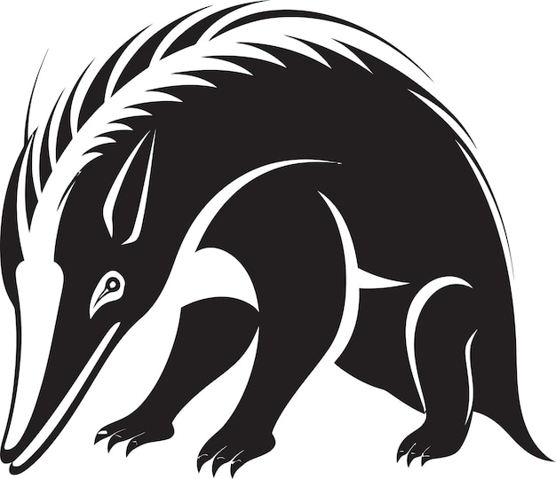 Elegance in Simplicity Black Anteater Vector Symbol Modern Black Anteater A Logo of Strength and Gr