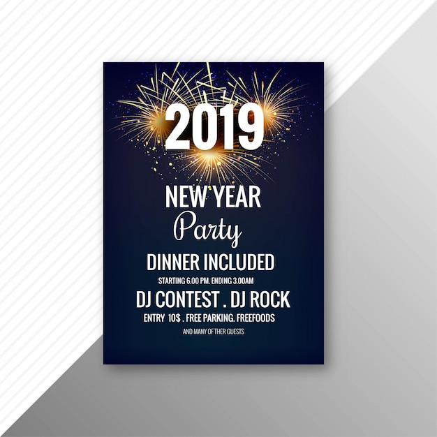 Elegant 2019 flyer celebration party template vector