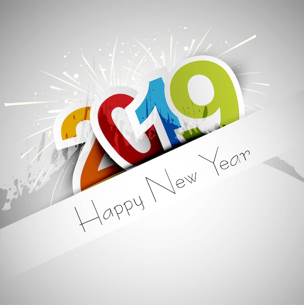 elegant 2019 happy new year colorful card design