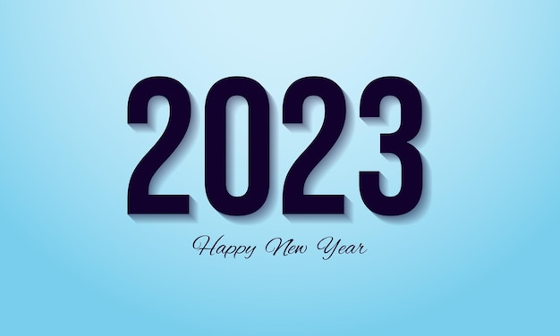 elegant 2023 met blauwe cijfers op een schone blauwe achtergrond