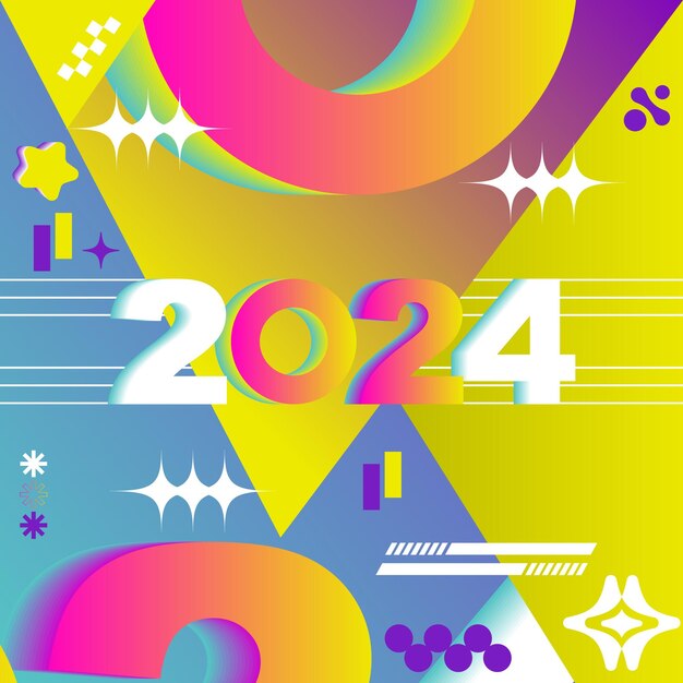 Premium Vector Elegant 2024 holiday sparkle modern vector art for
