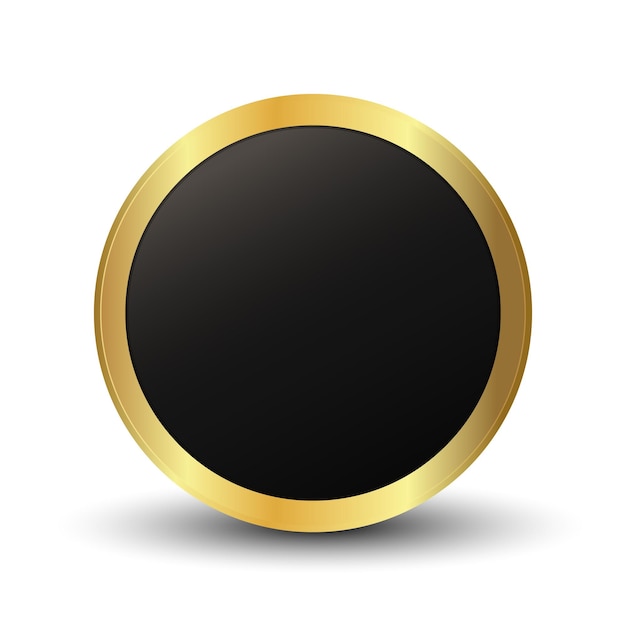 Elegant 3d blank round gold badge icon vector illustration design