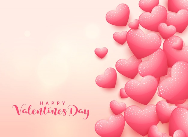 Elegant 3d heart background for valentine's day