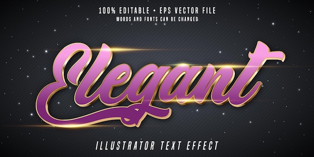 Elegant 3d text effect futuristic golden font