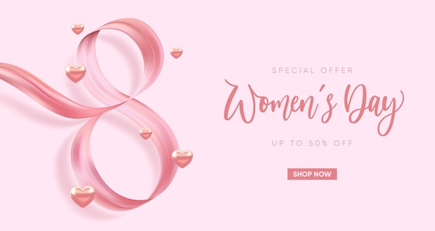 Elegant 8 March background Sale banner Vector illustration