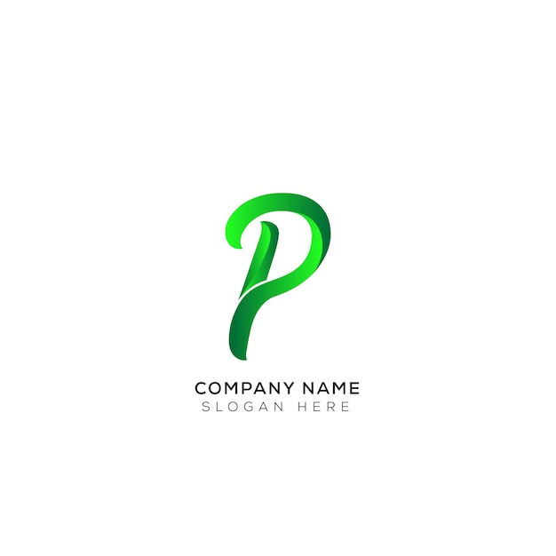 Elegant of abstract 3d P letter logo design