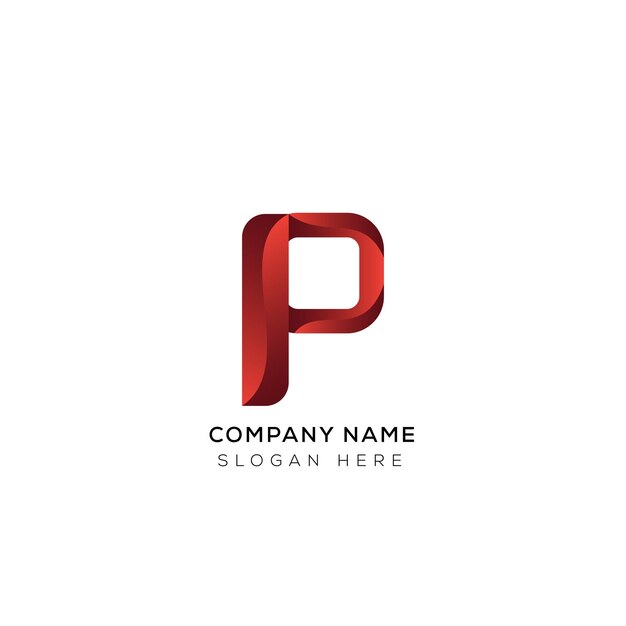 Vector elegant of abstract 3d p letter logo design