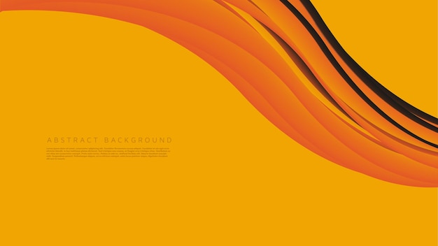 Elegant Abstract Background with Gradient Fluid Shape in Black Orange and Yellow