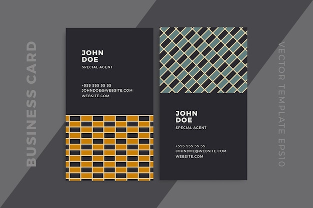 Vector elegant abstract business card vertical dark templates. modern corporate stationery mockup