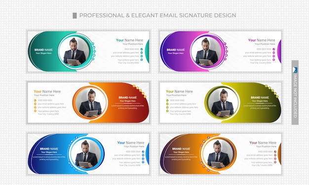 Elegant and abstract email footer layout for your professional business