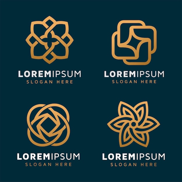 Элегантный абстрактный цветочный шаблон логотипа