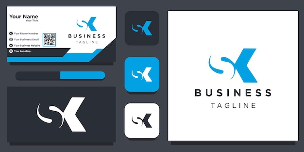 Элегантные абстрактные начальные буквы sk логотип дизайн иконок шаблона для бизнеса роскоши