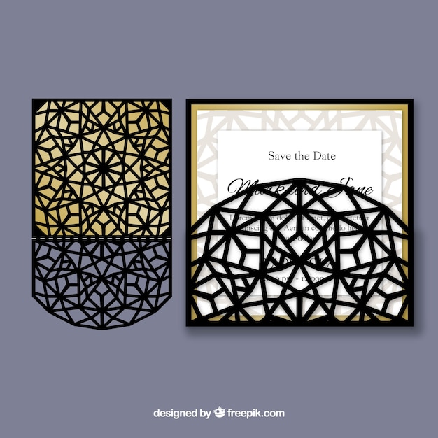 Vector elegant abstract laser cut invitation