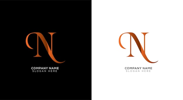 Elegant of abstract letter n logo design