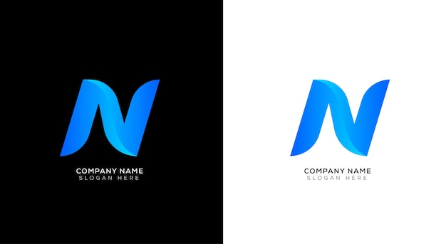 Vector elegant of abstract letter n logo design