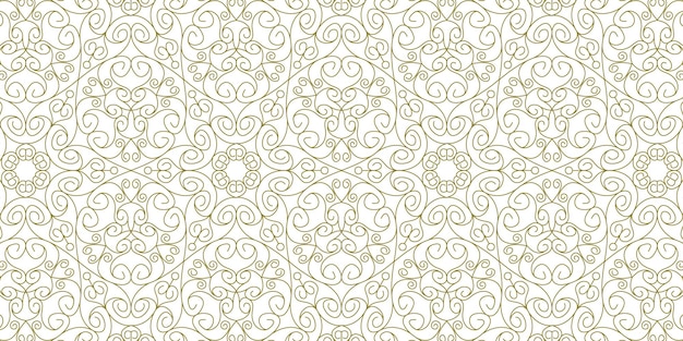 elegant abstract mandala gold line pattern