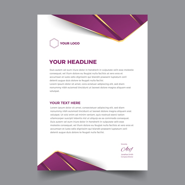 Elegant abstract and modern business letterhead design