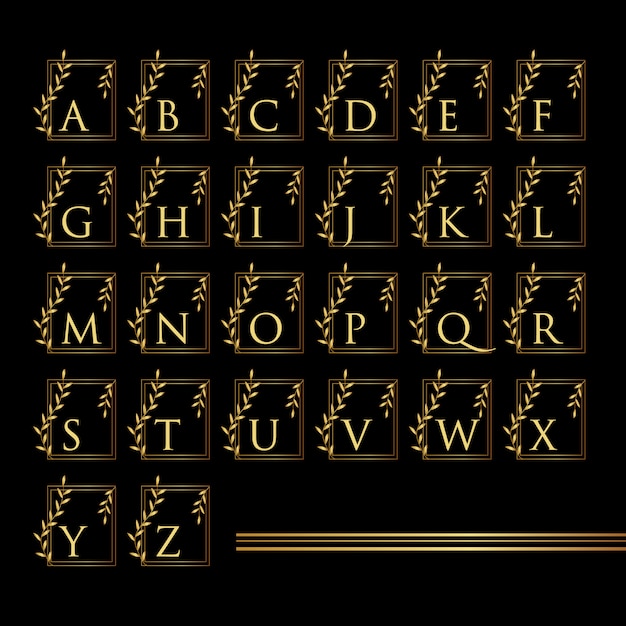 Vector elegant alphabet collection