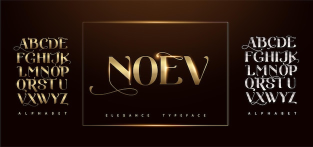 Elegant alphabet letters font classic lettering