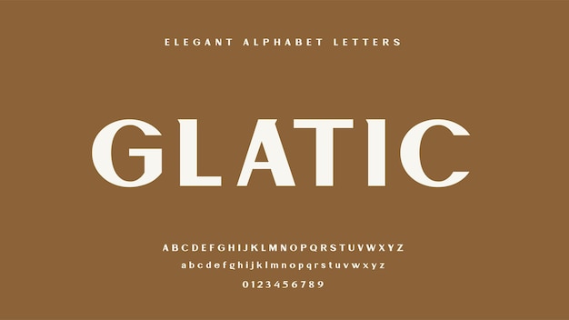 Элегантный шрифт букв алфавита glatic