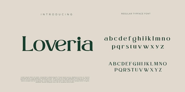 Eleganti lettere dell'alfabeto font e numero con lettere classiche modalità tipografica di design di moda minimale